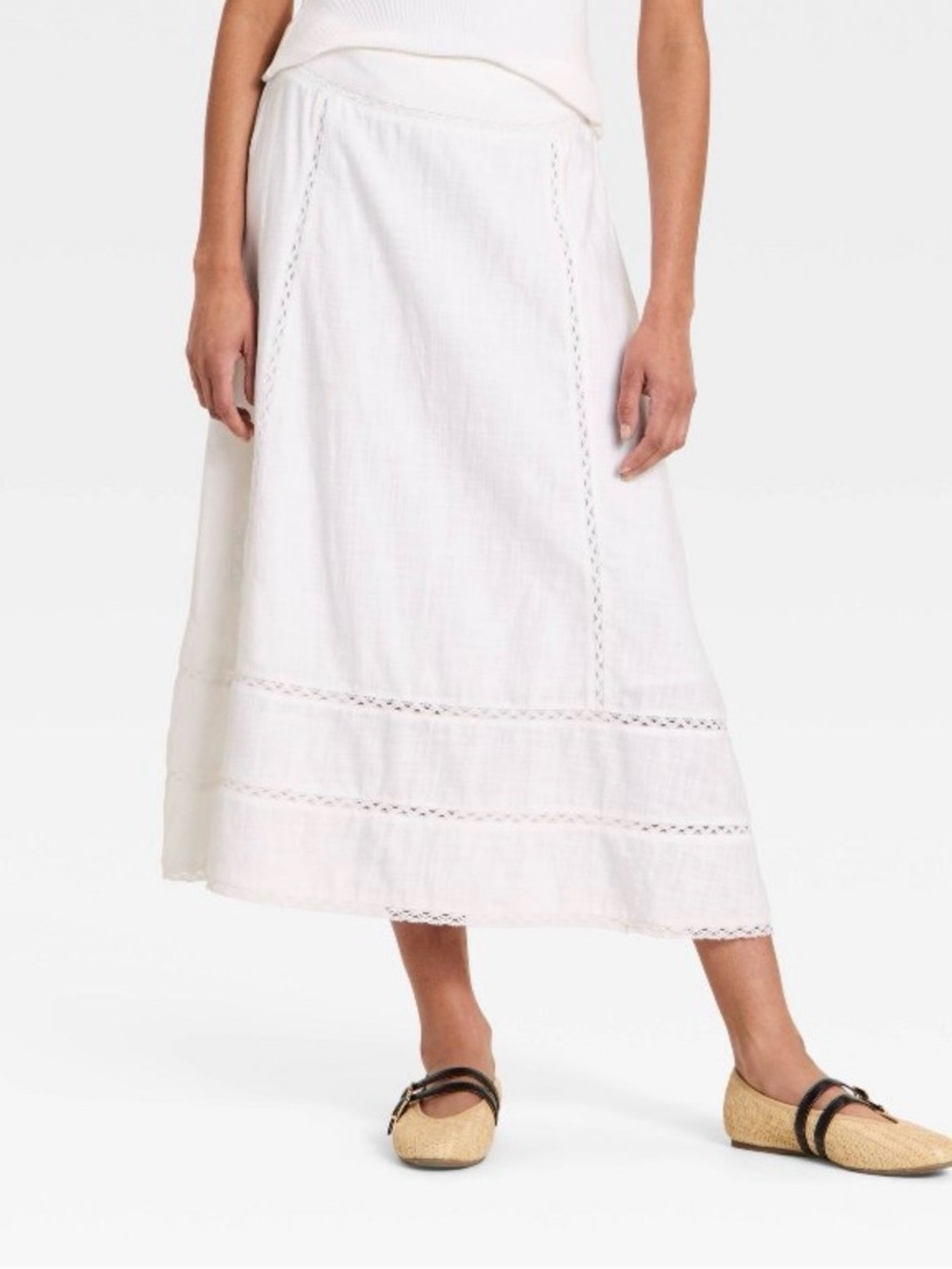 NWT Universal Thread Women's Cutwork Midi Full Skirt